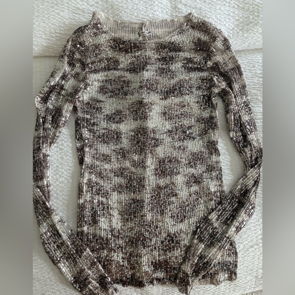 Free People Sequin Knit Top